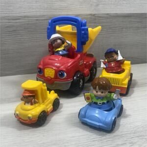 Fisher-Price Little People Vehicles & Figures Set - 4 Cars, 3 Figures